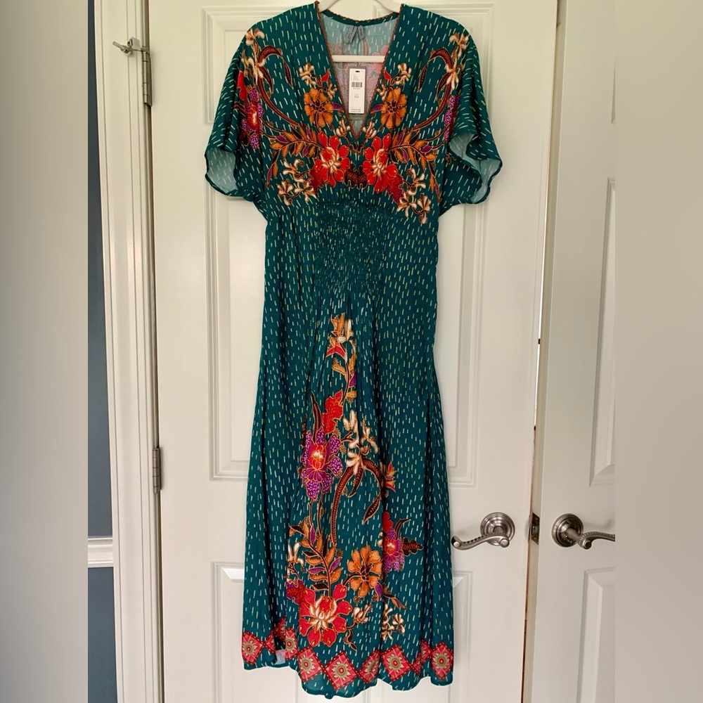 NWT Anthropologie Blank London Tatiana Floral Kaftan Midi Dress One Size